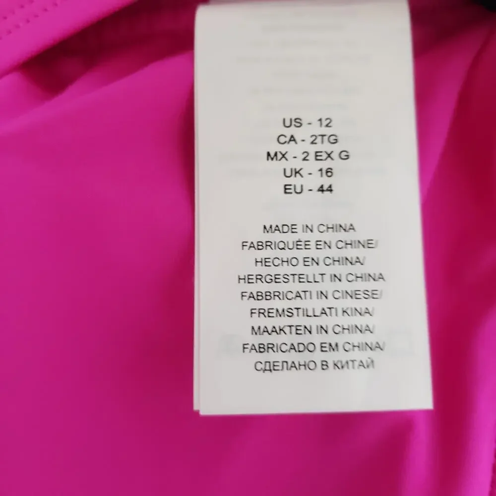 NEW!! La Blanca SIZE 12 Pink Luxe Halter Swimsui Bikini TOP ONLY Womens LB21G88